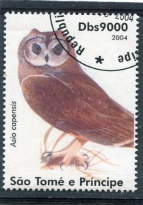 Sao Tome & Principe 2004 BIRD OWL 1 value Perforated Fine Used