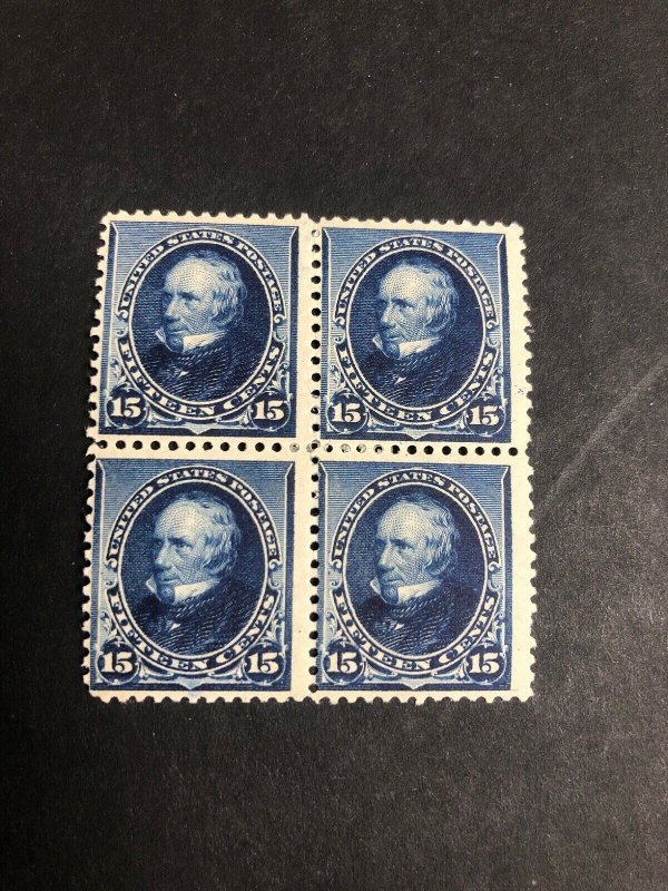 227 Block Of 4 Mint Lightly Hinged On All 4 Stamps Great Color