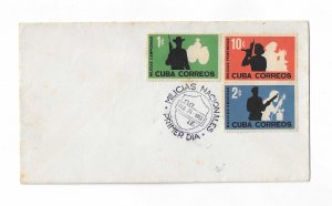 Cuba 1962 set of 3 on FDC with special cancel