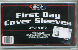 First Day Cover Sleeves, Pkg 100, 01704