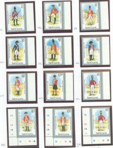 St. Lucia #747a/879 Mint (NH) Single (Complete Set) (Military)