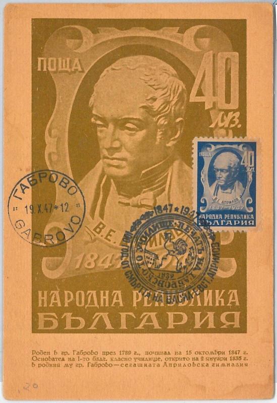 57120 -  BULGARIA - POSTAL HISTORY:  MAXIMUM CARD 1948 - LITTERATURE Aprilov