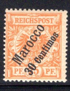German Offices in Morocco #5, mint very lightly hinged, CV $27.50