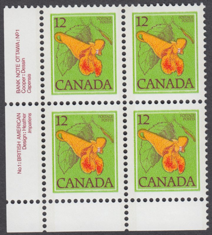 Canada - #712 Jewelweed Plate Block  - MNH