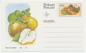 Postal stationery Republic of South Africa 1982 Pear