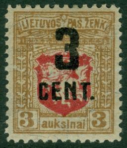 EDW1949SELL : LITHUANIA 1922 Sc #121 Very Fine, Mint OG. Scarce stamp. Cat $175.