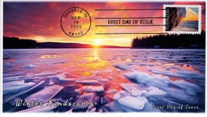 2025, Complete Set (5 covers), Winter Landscapes, Standard Postmark, FDC