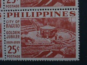 ​PHILIPPINES-1959-SC# 804-5- 50TH ANNIVERSARY-  CITY OF BAGUIO-MNH BLOCKS- VF