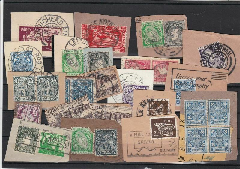 Ireland Stamps + Cancels on Piece ref R 18774