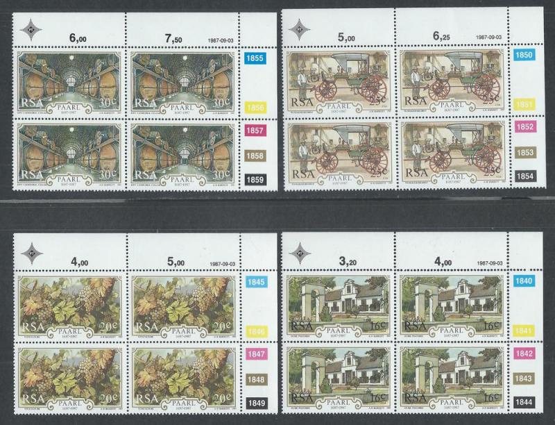 SOUTH AFRICA SC# 698-701 CONTROL B/4 FVF/MNH 1987