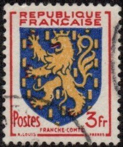 France 663 - Used - 3fr Arms of Franche-Comte (1951) (cv $0.60)