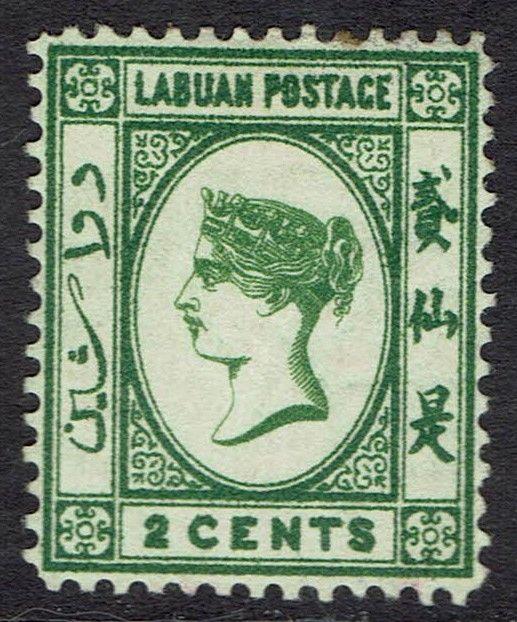 LABUAN 1883 QV 2C WMK CROWN CA REVERSED 