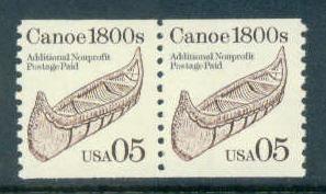 2453 5c Canoe Fine MNH Dry Gum Pair