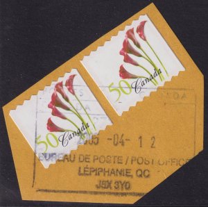 Canada - 2004 - Scott #2072 - 2x used on piece - LÉPIPHANIE QC pmk