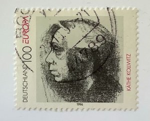 Germany 1996 Scott 1927 used - 100pf,  Europa, Self-portrait by Kathe Kollwitz