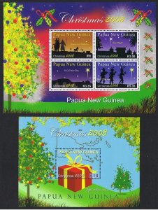 Papua NG Christmas 2 MSs 2008 MNH SG#MS1290-MS1291