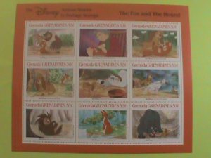 GRENADA GRENADINES STAMP: 1988-SC#987a DISNEY CARTOON- THE FOX AND THE HOUND-MNH