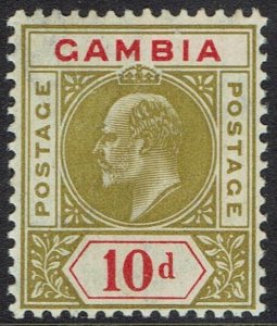 GAMBIA 1904 KEVII 10D WMK MULTI CROWN CA
