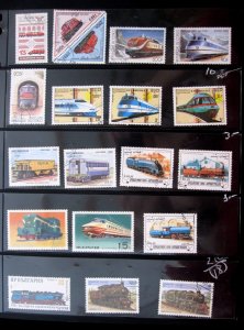 WORLDWIDE - TOPICAL STAMPS - 100 TRAINS