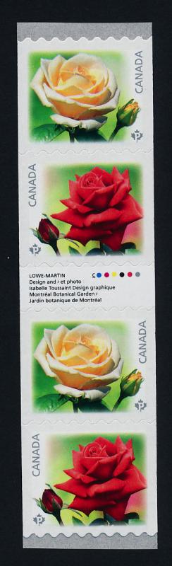 Canada 2729i Coil Gutter Strip MNH Flowers, Roses