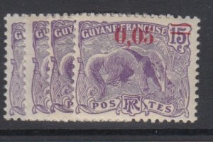 FRENCH GUIANA, Scott 94-97, MLH