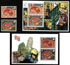 Singapore-Sc#829-30,830c,ce- id8-unused NH set + 2 sheets-Chinese New Year of t
