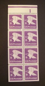 Scott 1819a, 18c nondenominated B Purple Eagle, Pane of 8 with tab, MNH Booklet