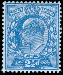 GB EDVII SG276 SPEC M17(2), 2½d bright blue, LH MINT. Cat £65.