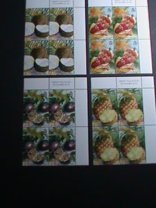 ​PITCAIRN ISLANDS-2001 SC#535-8-COLORFUL BEAUTIFUL-TROPICAL FRUITS -MNH-BLOCK