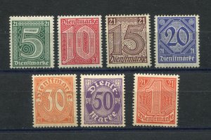 GERMANY REICH 1920 INFLATION OFFICIAL SET FOR PRUSSIA SCOTT OL9-OL15 PERFECT MNH