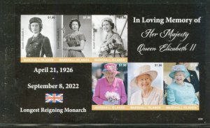 MARSHALL ISLANDS 2022  QUEEN ELIZABETH II IMPERF MEMORIAL SHEET MINT NH