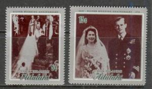 AITUTAKI Sc# 51 - 52 MNH FVF Set of 2 Silver Wedding Anniv.