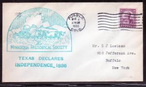 US Minnequa Historical Society Texas Independence 1933 A247