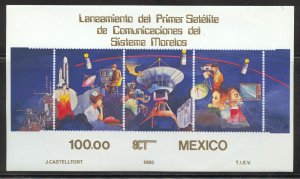 Mexico Scott 1389 MNHOG - 1985 Morelos Satellite Launch S/S - SCV $4.75