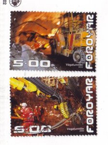 Faroe Islands Sc 427-28 2003 Vagar-Streymoy Tunnel stamp set used