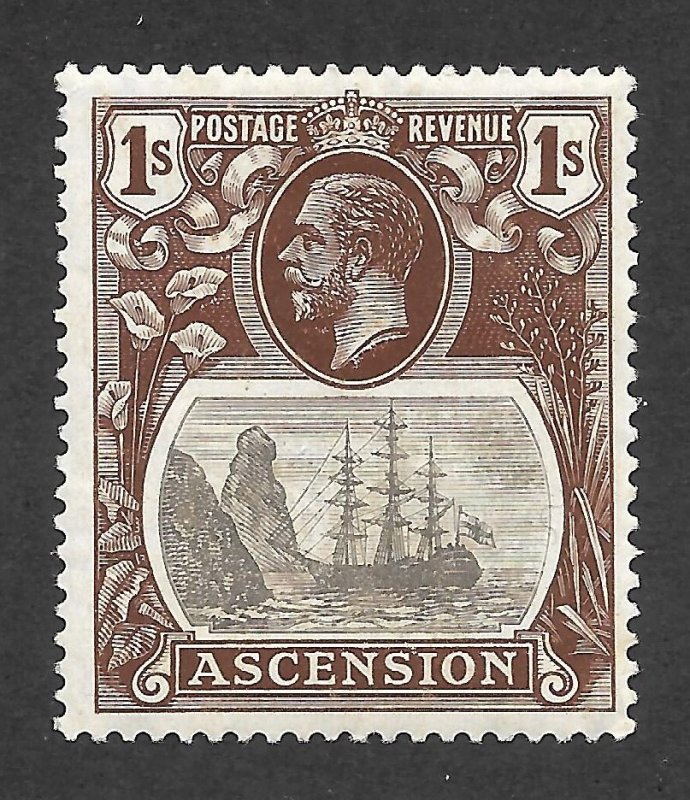 Doyle's_Stamps: MH 1924 British Ascension 1 Shilling KGV Scott  #19* VF