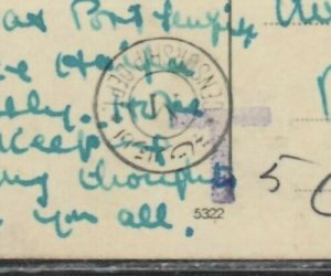 Haifa Palestine 1940 double censor & postage Due T cachet postcard to Egypt