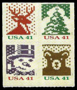 PCBstamps  US #4211/4214a Block $1.64(4x41c)Christmas Knits, MNH, (17)