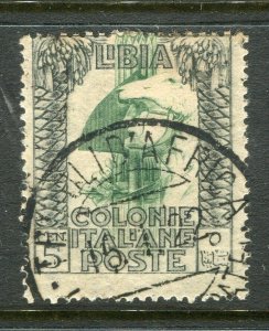 ITALIAN COLONIES LIBIA; 1920s early Antiquity Pictorial issue used 5c.