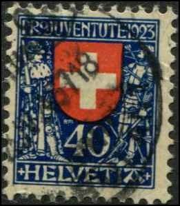 Switzerland SC# B20 Coat of Arms 40c Used SCV $85.00 (Italics)
