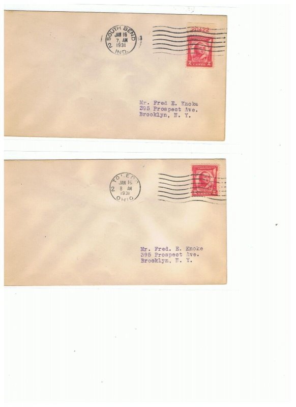 1931 first day covers for Scott #690 Pulaski   11 different cities