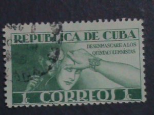 ​CUBA 1944  THREE ALOMOST 80 YEARS VERY OLD USED FAMOUS PERSONS-STAMP-VF