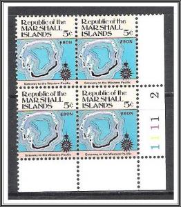 Marshall Islands #37 Maps Plate Block MNH