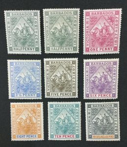 MOMEN: BARBADOS SG #117-124 1897-8 MINT OG H LOT #192430-1163