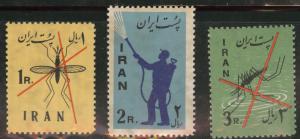 IRAN Scott 1156-8 MNH** Anti-Malaria set 1960 CV $7.50