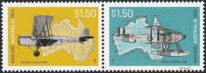 Australia 2024 Joined Pair DH-50A & Fairey DIII Biplanes MINT-XF-OG-NH.