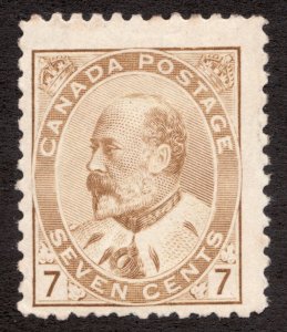 1903-08 Canada Sc# 92 - 7¢ King Edward VII - MH