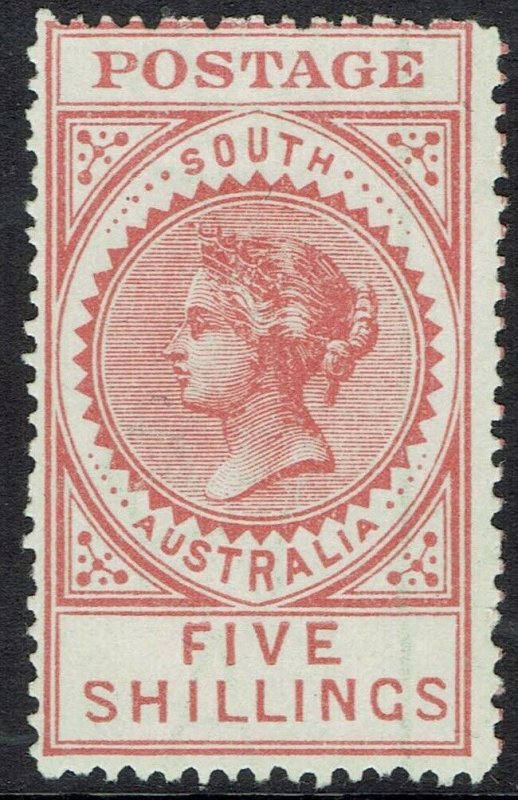 SOUTH AUSTRALIA 1906 QV THICK POSTAGE 5/- WMK CROWN/A 