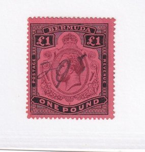 BERMUDA Sct # 54 VF-KGV £1 USED CAT VALUE $700 FROM KIMSS30 STAMPS