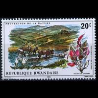 RWANDA 1975 - Scott# 685 Fauna and FLower 20c NH